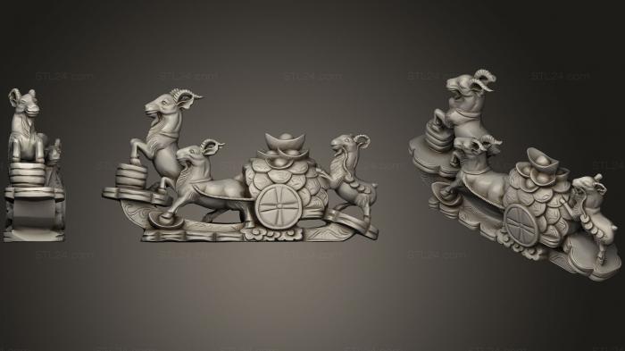 Animal figurines (Deer sculpture, STKJ_0871) 3D models for cnc